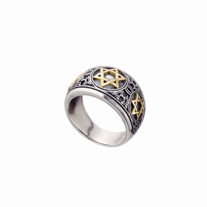 Symbol Ring Star of David in 18K Gold and Sterling Silver - Image 2