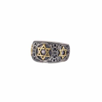 Symbol Ring Star of David in 18K Gold and Sterling Silver