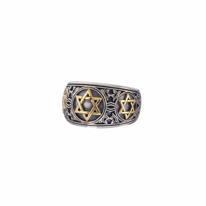 Symbol Ring Star of David in 18K Gold and Sterling Silver