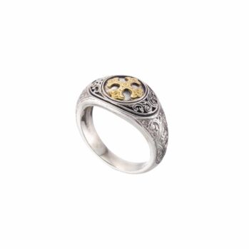 Symbol Ring in 18K Gold and Sterling Silver