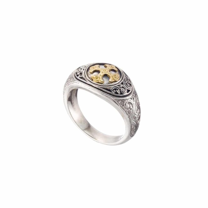 Symbol Ring in 18K Gold and Sterling Silver