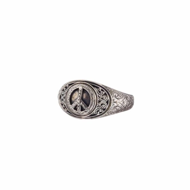 Peace Symbol Ring in Sterling Silver - Image 2