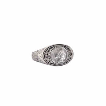 Symbol Ring in Sterling Silver with Athena the Goddess