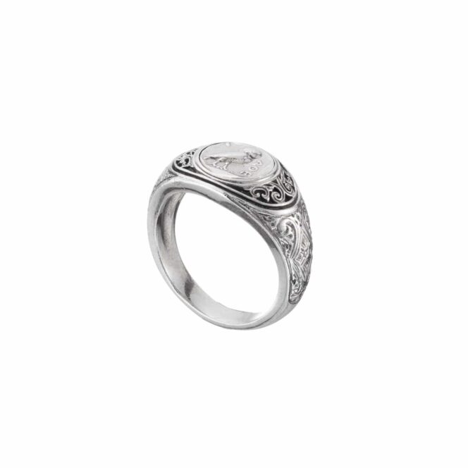 Symbol Ring in Sterling Silver with Ancient Greek Owl - Image 3