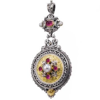 Aphrodite pendant in 18K Gold and Sterling Silver