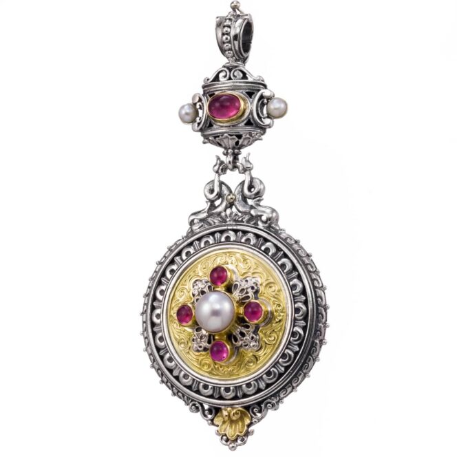 Aphrodite pendant in 18K Gold and Sterling Silver