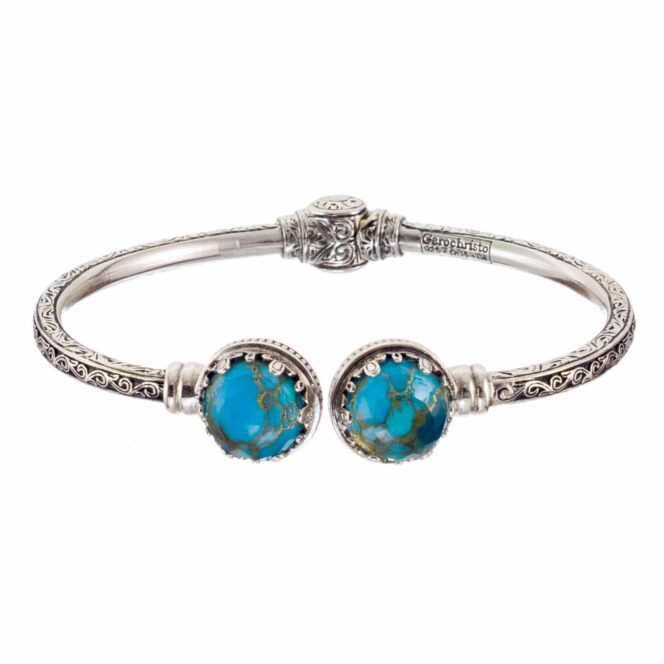 Aegean colors round bracelet in Sterling Silver with Doublet Stones - Image 3