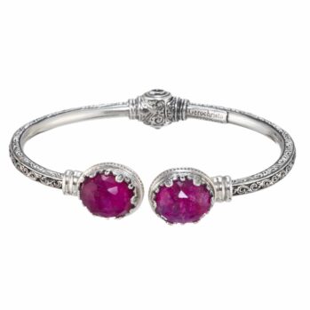 Aegean colors oval Bracelet in Sterling Silver with Doublet Gemstones