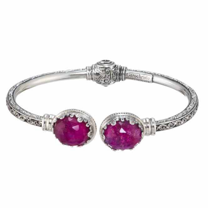 Aegean colors oval Bracelet in Sterling Silver with Doublet Gemstones