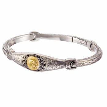 Athena the Goddess Symbol Bracelet in 18K Gold and Sterling Silver