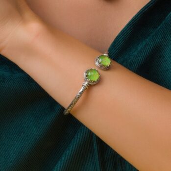 Aegean colors round bracelet in Sterling Silver with Doublet Stones