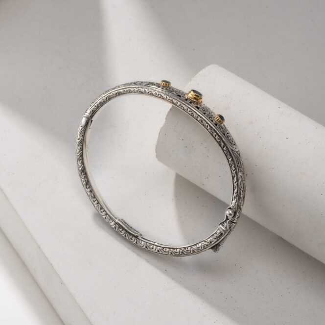 Mediterranean Bracelet in 18K Gold and Sterling Silver with Gemstones - Image 2