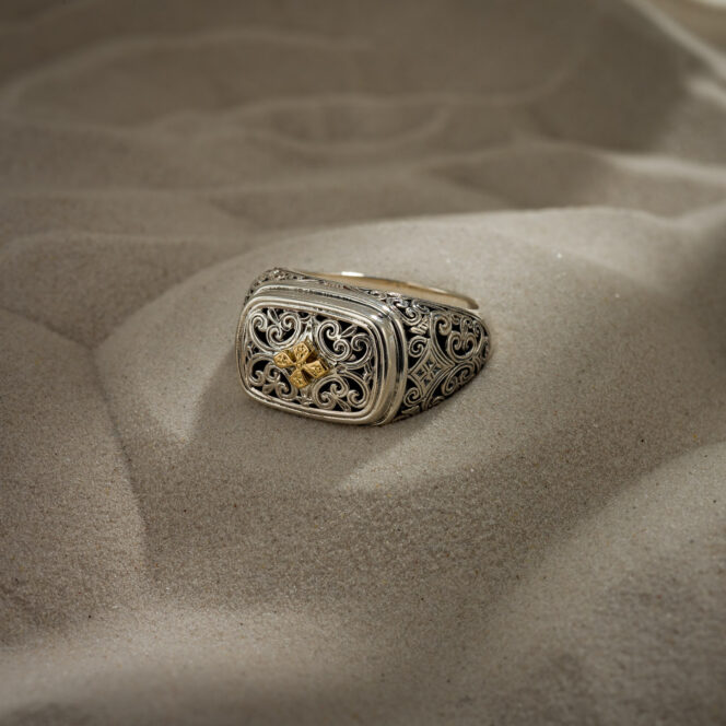 Mediterranean Ring in 18K Gold and Sterling Silver