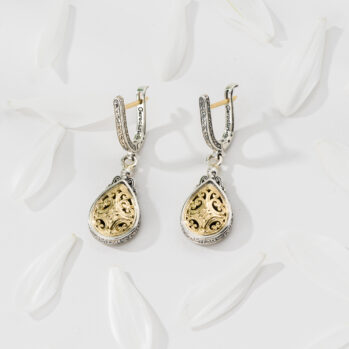 Mediterranean Drop Earrings in 18K Gold and Sterling Silver