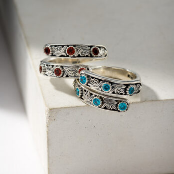 Nefeli Ring in Sterling Silver with Gemstones