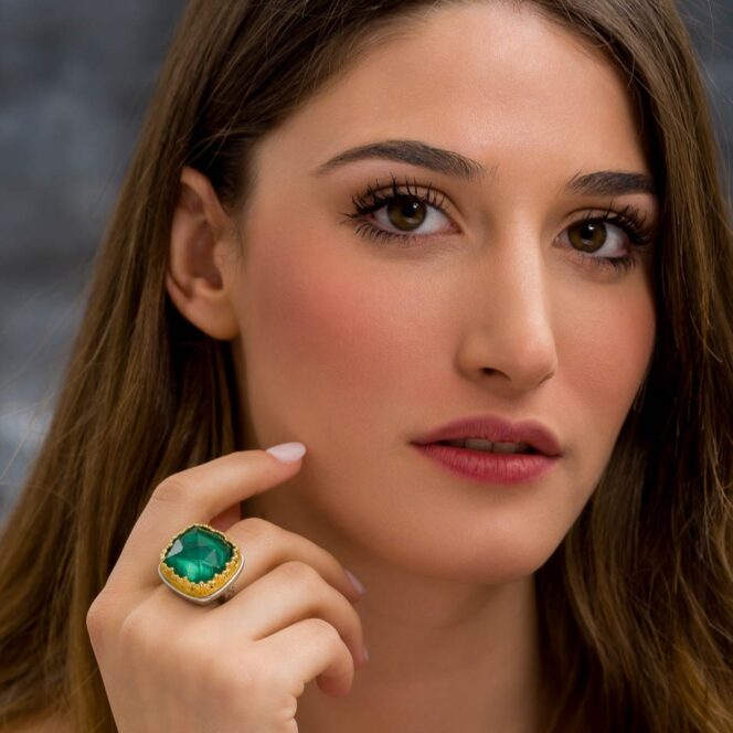 Iris ring in Sterling Silver with Gold Plated Parts - Image 3