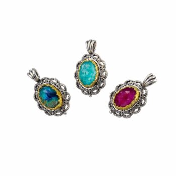 Penelope Pendant is Sterling Silver with Gold plated parts