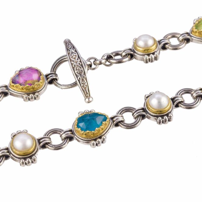 Semeli necklace in Sterling Silver with Gold Plated parts - Image 2