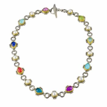 Semeli necklace in Sterling Silver with Gold Plated parts