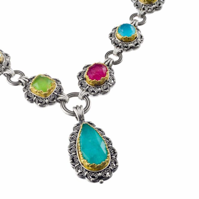 Penelope necklace in sterling silver with Gold Plated Parts - Image 4