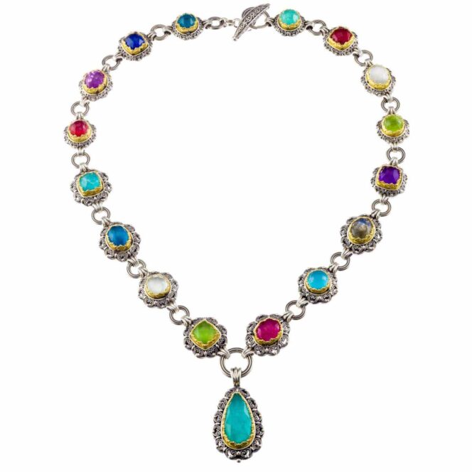Penelope necklace in sterling silver with Gold Plated Parts - Image 3