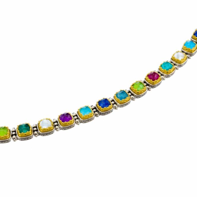 Iris necklace in Sterling silver with Gold plated parts - Image 2