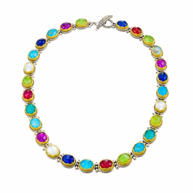 Iris necklace in Sterling silver with Gold plated parts