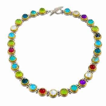 Iris necklace in Sterling silver with Gold plated parts
