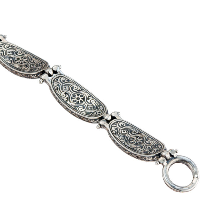 Mediterranean oval links bracelet in 18K Gold & Sterling Silver - Image 2