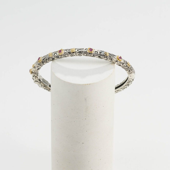 Eden's Garden  Bracelet in 18K Gold and Sterling Silver with Rubies