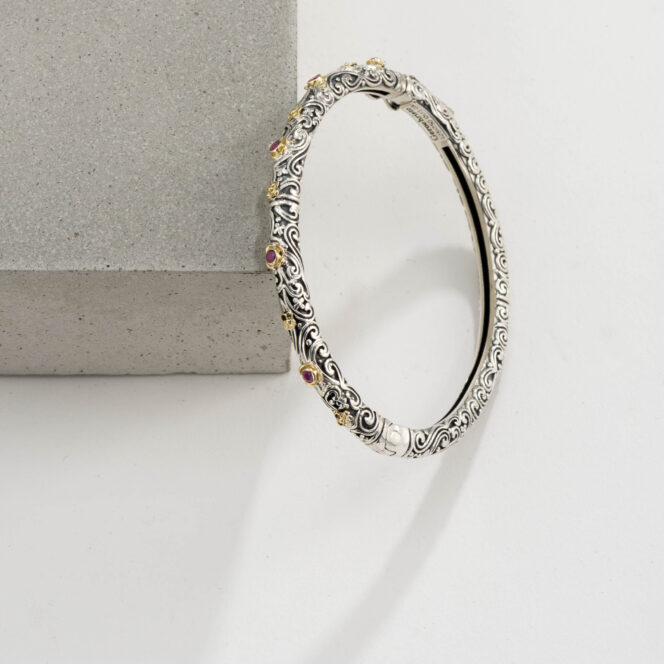 Eden's Garden  Bracelet in 18K Gold and Sterling Silver with Rubies - Image 2