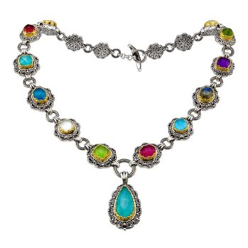 Penelope necklace in sterling silver with Gold Plated Parts