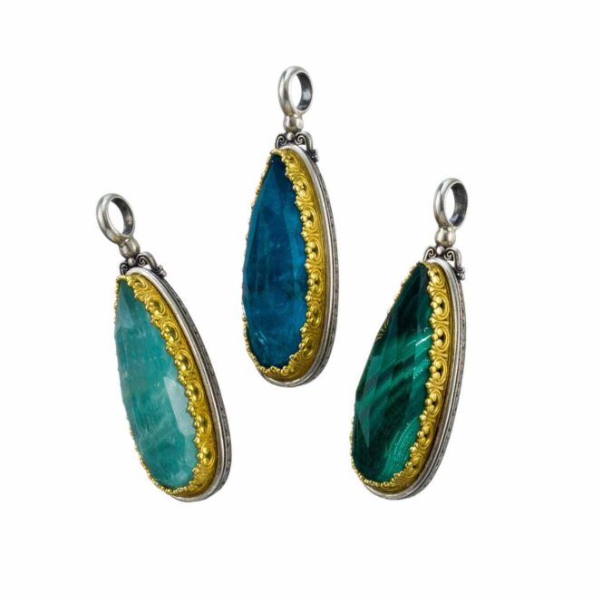 Iris pendant in Sterling Silver with Gold Plated Parts