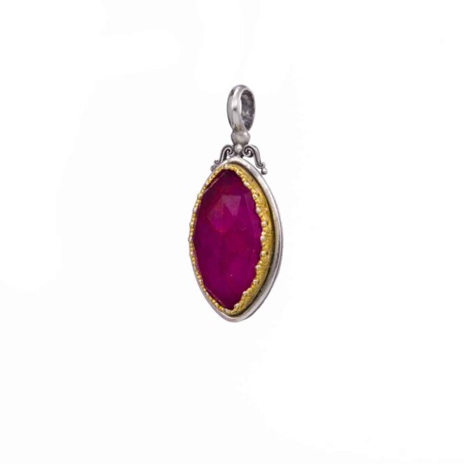 Iris pendant in Sterling Silver with Gold Plated Parts - Image 2