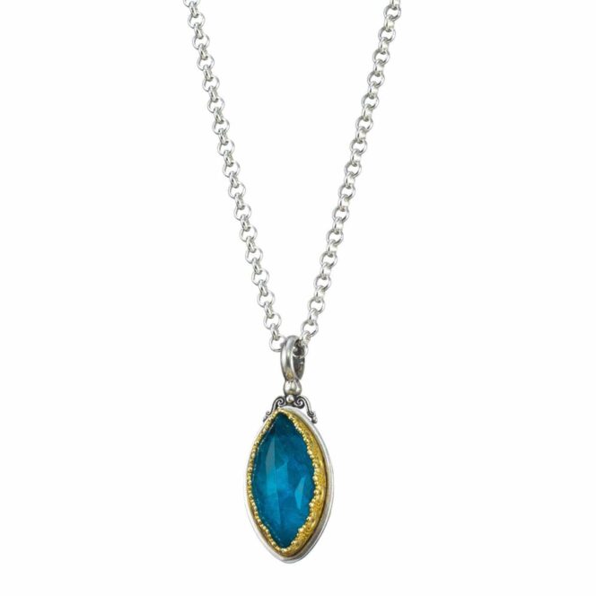 Iris pendant in Sterling Silver with Gold Plated Parts - Image 4