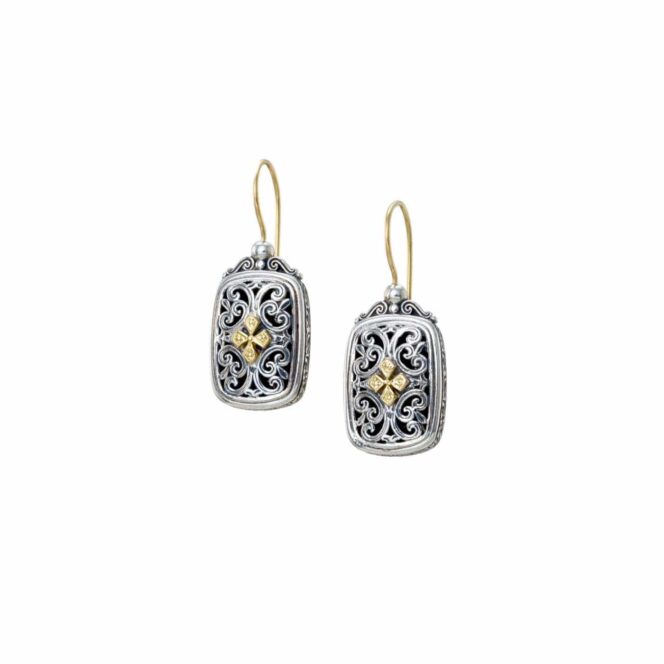 Mediterranean earrings in Sterling Silver and 18K Gold details