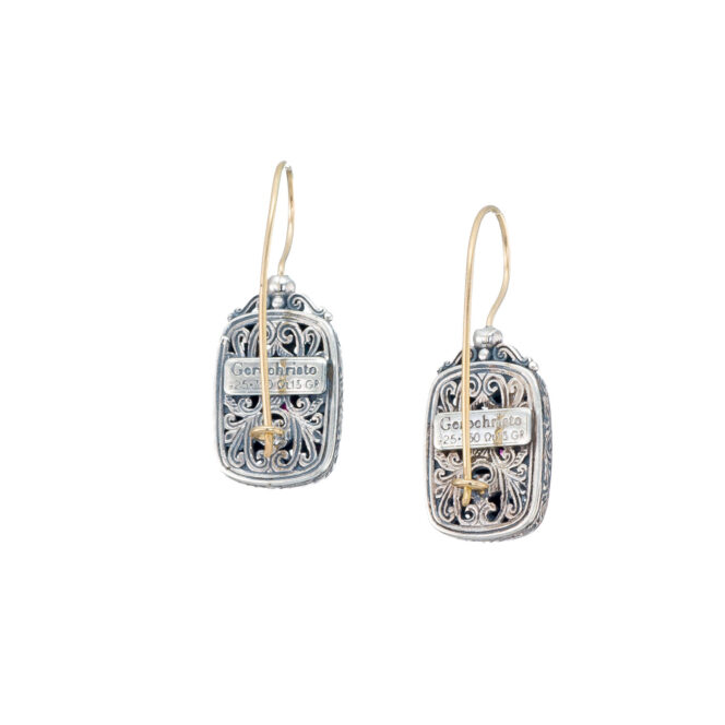 Mediterranean Earrings in 18K Gold and Sterling silver with ruby - Image 3