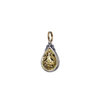 Mediterranean drop pendant in 18K Gold and Sterling silver