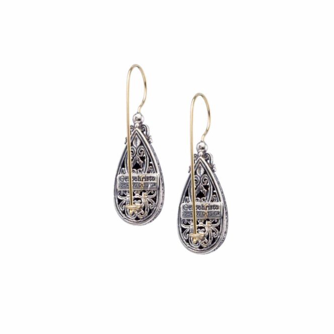 Mediterranean drop earrings in 18K Gold and Sterling Silver - Image 2