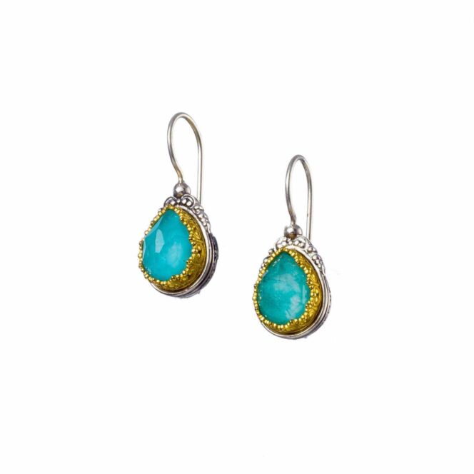 Iris Earrings in Sterling Silver with Gold Plated Parts - Image 2