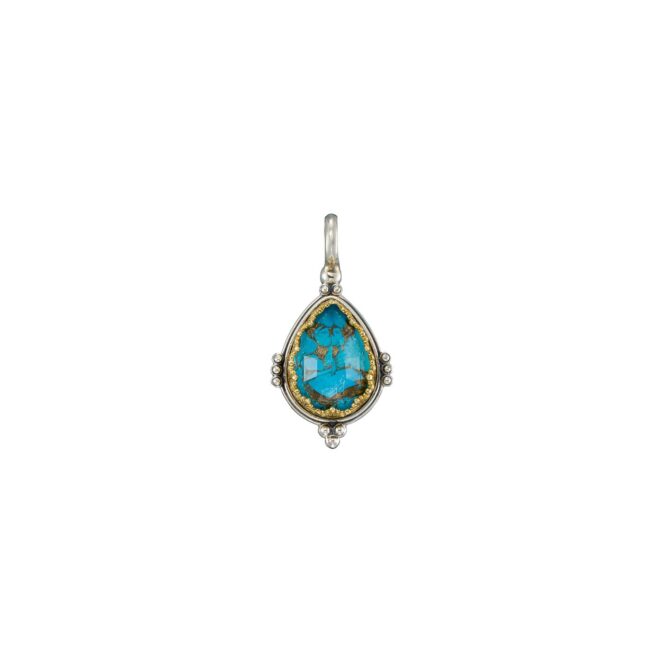 Semeli Drop Pendant in Sterling silver with Gold plated parts - Image 4