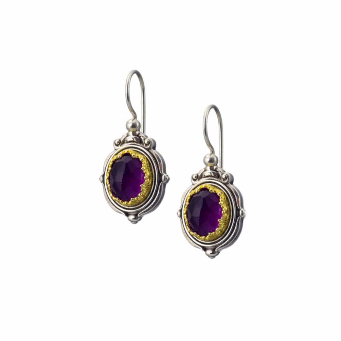 Semeli Oval Earrings in sterling silver with Gold plated parts - Image 4