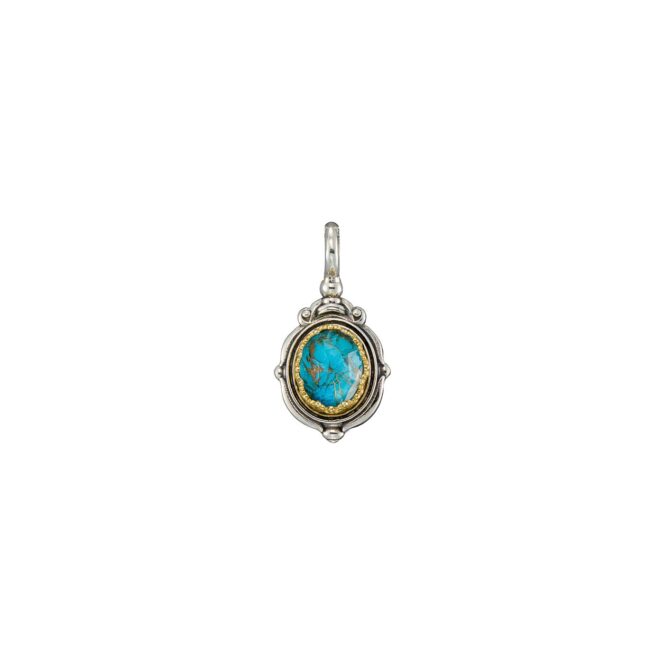 Semeli oval Pendant in Sterling silver with Gold plated parts - Image 3