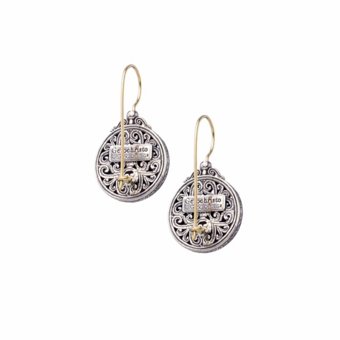 Mediterranean round earrings in 18K Gold and Sterling Silver with pearl - Image 3