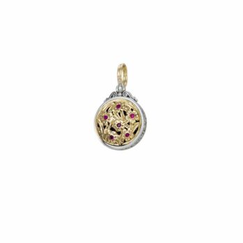 Harmony pendant in 18K Gold and Sterling silver with rubies