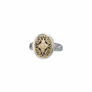 Mediterranean oval Ring in 18K Gold and Sterling Silver