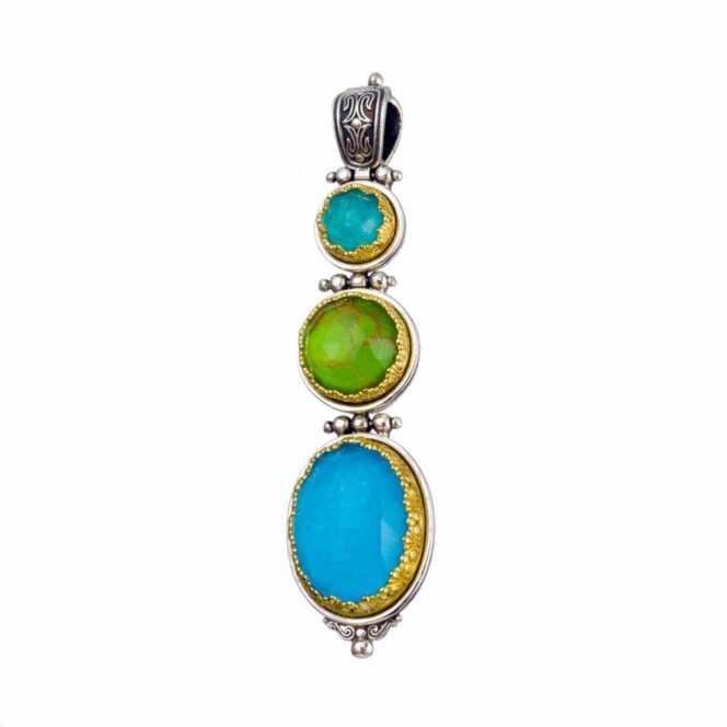 Iris Pendant in Sterling Silver with Gold Plated Parts
