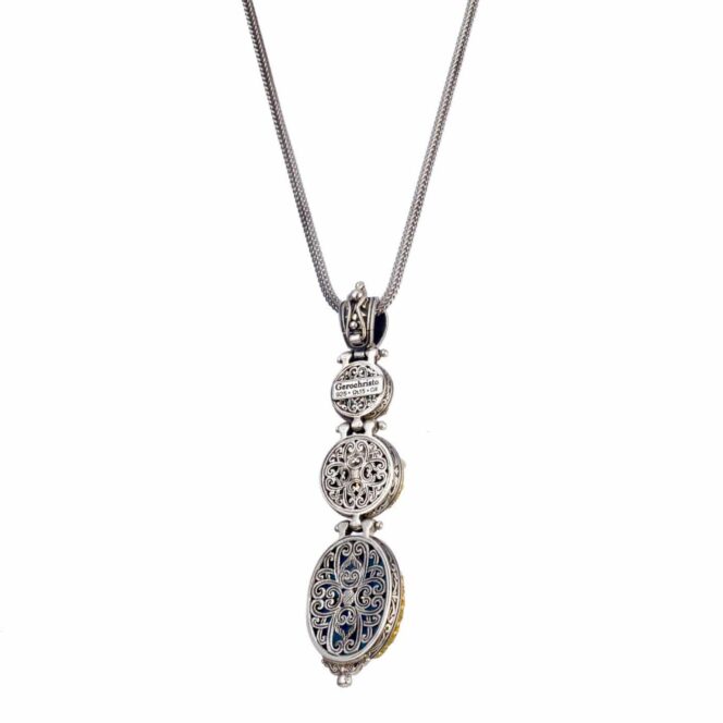 Iris Pendant in Sterling Silver with Gold Plated Parts - Image 3