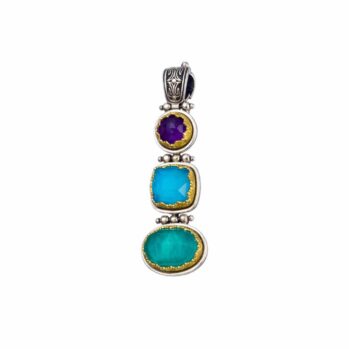 Iris Pendant in Sterling Silver with Gold Plated Parts