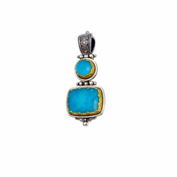 Iris Pendant in Sterling Silver with Gold Plated Parts